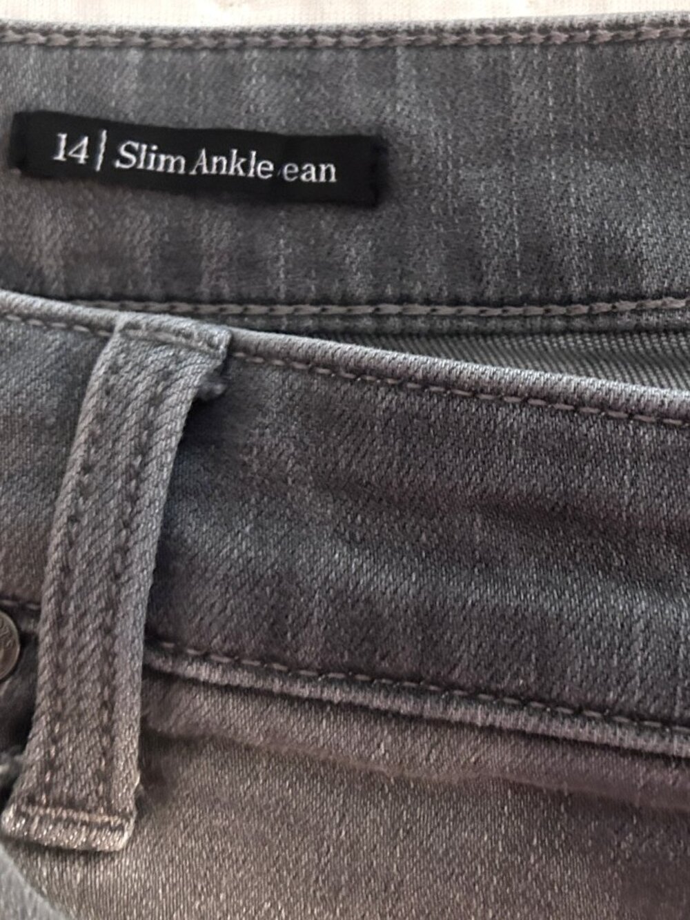 Talbots Slim Ankle Gray Jeans, Sz 14
